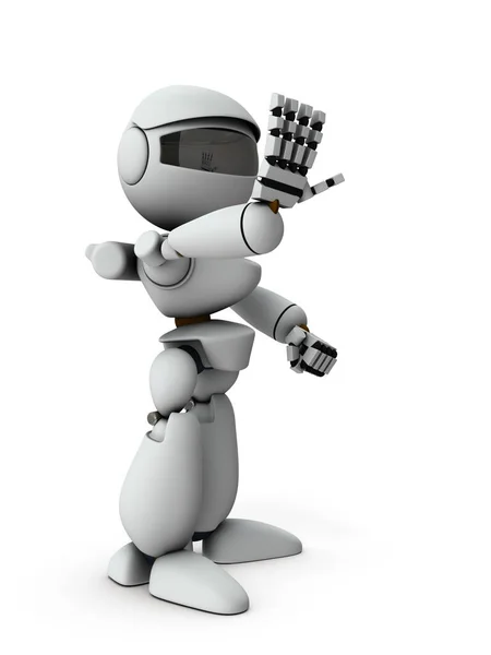 Robô Inteligência Artificial Que Limita Controla Fundo Branco Renderização — Fotografia de Stock