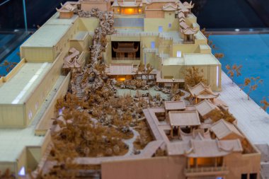  Nanjing, Çin 'deki Jiangning dokuma bürosundaki kırmızı oda romanında evin kurtarılması..