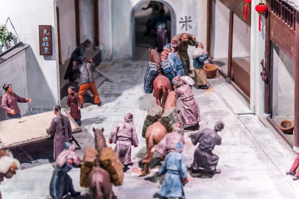 Estátua Estilo Vida História Chinesa Dinastia Ming Museu Bureau Tecelagem — Fotografia de Stock