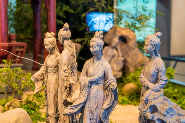 Statuia Stilului Viață Istoriei Chineze Dinastiei Ming Muzeul Biroului Țesut — Fotografie, imagine de stoc