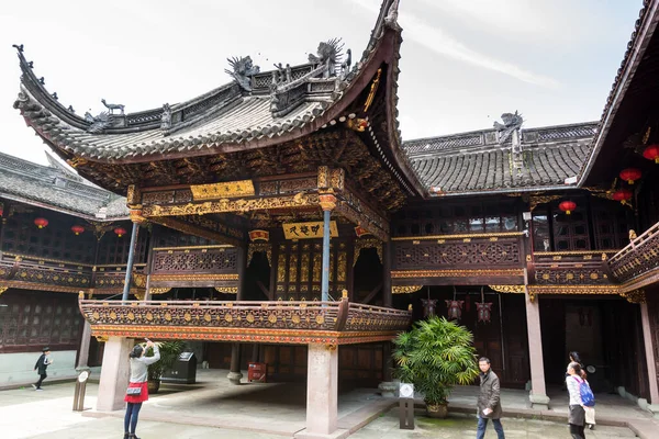 Bâtiments Traditionnels Chinois Bois Intérieur Bibliothèque Tianyige Qui Est Aussi — Photo