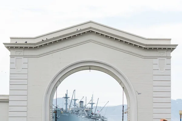 Arco Blanco Barco Muelle Pescadores Puerto Deportivo San Francisco California — Foto de Stock