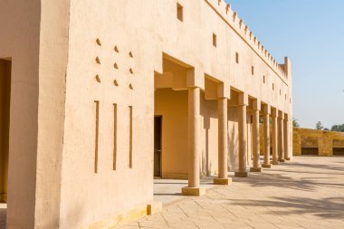 Historic buildings in Dariyah clay castle, also as Dereyeh and Dariyya, a town in Riyadh, Saudi Arabia, original home of the Saudi royal family, the capital of the Emirate of Diriyah. clipart
