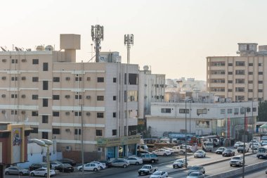  Kalabalık trafik sıkışıklığı geçmişi olan Suudi Arabistan Krallığı, Jedda, Suudi Arabistan