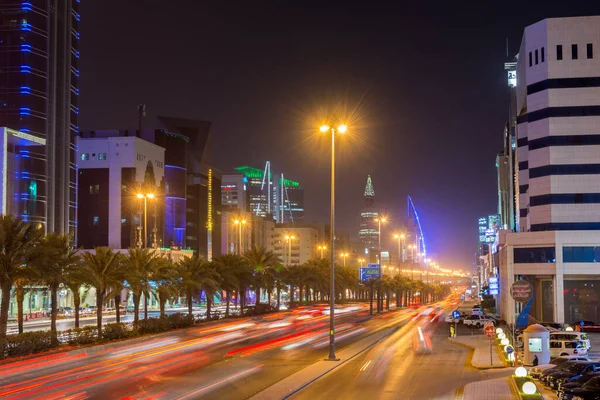 Night View Street Downtown Riyadh Kingdom Saudi Arabia — Stock Photo, Image