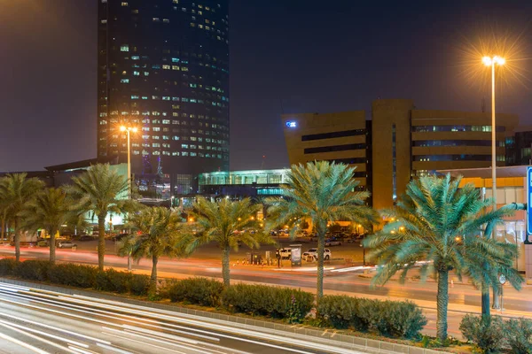 Nachtansicht Der Straße Der Innenstadt Von Riad Königreich Saudi Arabien — Stockfoto