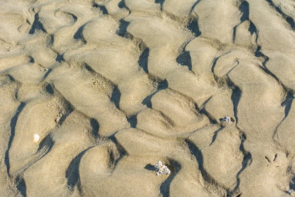 Padrão Pequenas Dunas Praia Após Refluxo Maré Parque Corniche Dammam — Fotografia de Stock