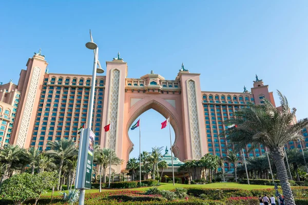 Atlantis Hotel Luksusowy Hotel Położony Szczycie Wyspy Palm Jumeirah Dubaju — Zdjęcie stockowe