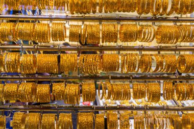 Altın caddedeki altın mücevher, diğer adıyla Gold souk, Dubai, BAE