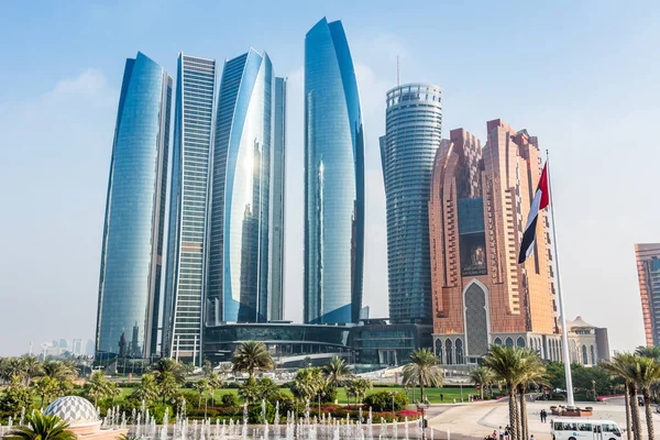 Etihad Towers Kompleks Budynków Abu Dhabi Stolicy Zjednoczonych Emiratów Arabskich — Zdjęcie stockowe