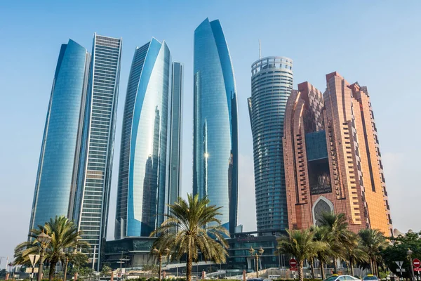 Etihad Towers Kompleks Budynków Abu Dhabi Stolicy Zjednoczonych Emiratów Arabskich — Zdjęcie stockowe