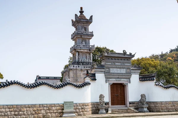 Pagoda Templos Putuoshan Islas Zhoushan Zhejiang Considerado Bodhimanda Del Bodhisattva — Foto de Stock
