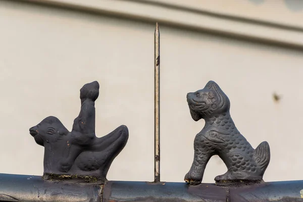 Statuen Auf Dem Dach Traditionellen Chinesischen Königlichen Stil Baotuo Vortragstempel — Stockfoto