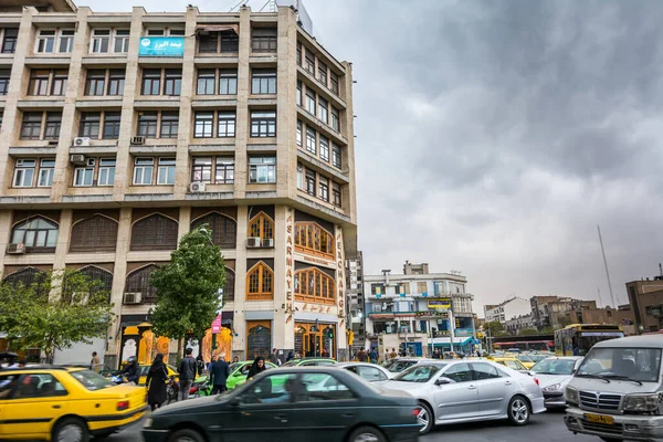 Vista Calle Ferdowsi Teherán Famosa Por Intercambio Dinero — Foto de Stock