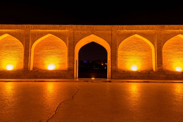 Arches Night View Light Effect Allahverdi Khan Bridge Also Named — Stock fotografie