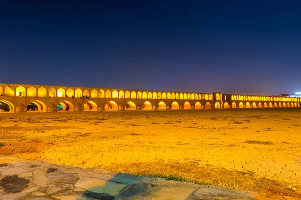 Arches Night View Light Effect Allahverdi Khan Bridge Also Named — Stock fotografie