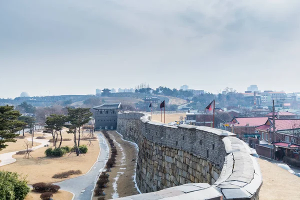 Fortaleza Hwaseong Torre Vigilancia Ciudad Suwon Corea Del Sur Famoso — Foto de Stock