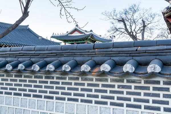 Trä Hus Med Svarta Kakel Hwaseong Haenggung Palace Loocated Suwon — Stockfoto