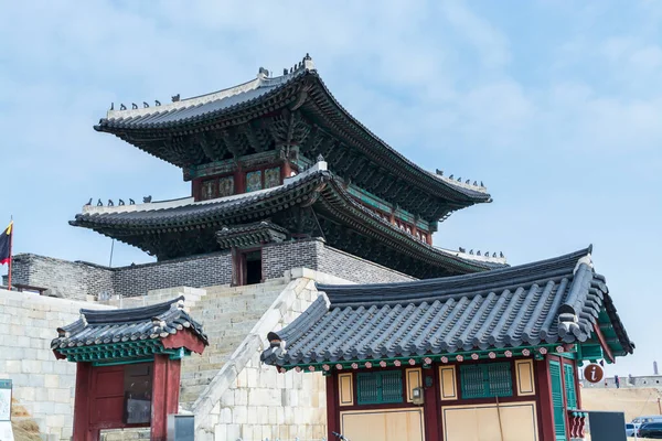 Janganmun Gate Koreas Traditionella Landmärke Staden Suwon Sydkorea Hwaseong Fästning — Stockfoto