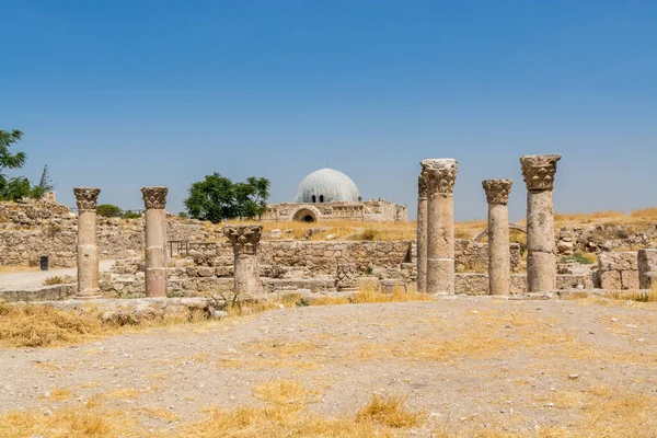 Columna Runis Del Templo Hércules Ciudadela Ammán Sitio Histórico Centro — Foto de Stock