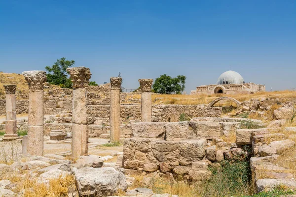 Columna Runis Del Templo Hércules Ciudadela Ammán Sitio Histórico Centro — Foto de Stock