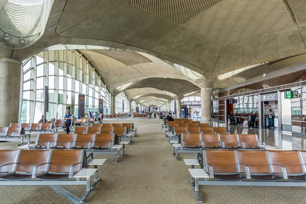 Interiores Portão Embarque Com Muitas Cadeiras Aeroporto Internacional Queen Alia — Fotografia de Stock