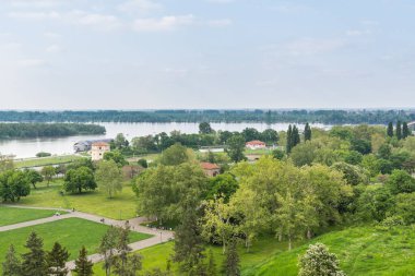 Tuna Nehri ve Sava Nehri manzarası, Kalemegdan Şatosu, Belgrad, Sırbistan