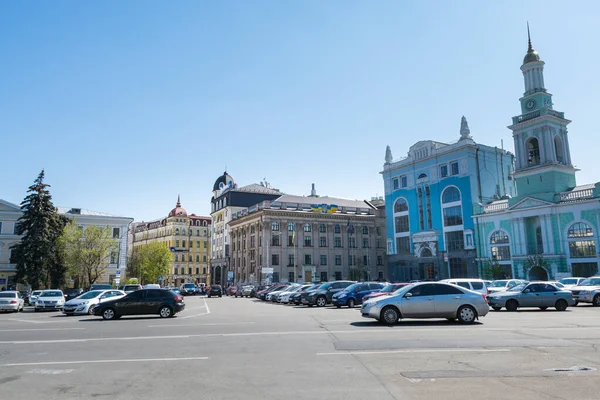 Вид Центр Города Церковью Киеве Украина — стоковое фото