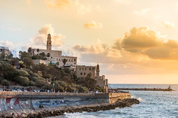 Staré Město Jaffa Starý Přístav Pobřežní Linka Tel Avivu Při — Stock fotografie