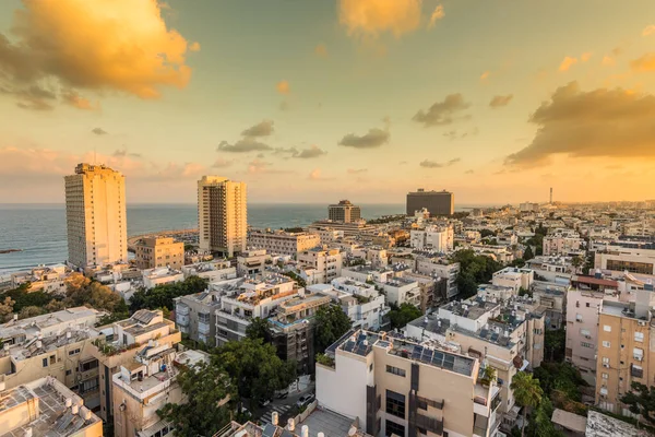 Aerial View Tel Aviv City Modern Skylines Luxury Hotels Tel — Stock Photo, Image