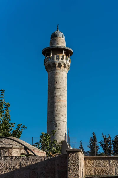 Bab Asbat Minarete Com Céu Azul Praça Ghazali Construído Pedra — Fotografia de Stock