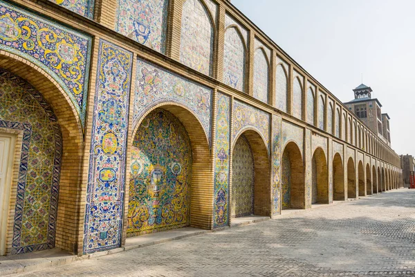 Vintage Färgglada Mosaik Keramiska Kakel Vägg Konstruktionen Solen Shams Emareh — Stockfoto