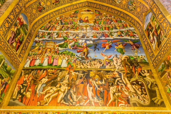 Frescos Esculturas Douradas Cristianismo Nos Edifícios Históricos Catedral Vank Isfahan — Fotografia de Stock