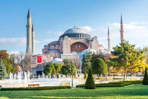 Hagia Sophia Heilige Große Moschee Morgen Vor Blauem Himmel Herbst — Stockfoto