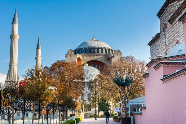 Hagia Sophia Heilige Große Moschee Morgen Vor Blauem Himmel Herbst — Stockfoto