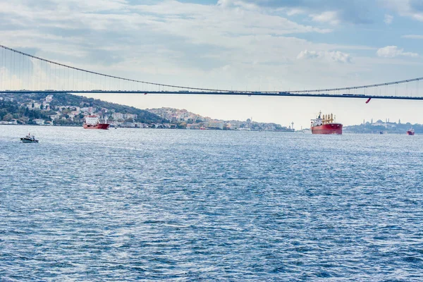 Bosphorus Bridge July Martyrs Bridge One Three Suspension Bridges Spanning — Stock Photo, Image