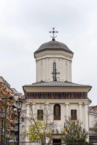 Wieża Kościoła Demetriusza Historycznym Centrum Bukaresztu Rumunia — Zdjęcie stockowe