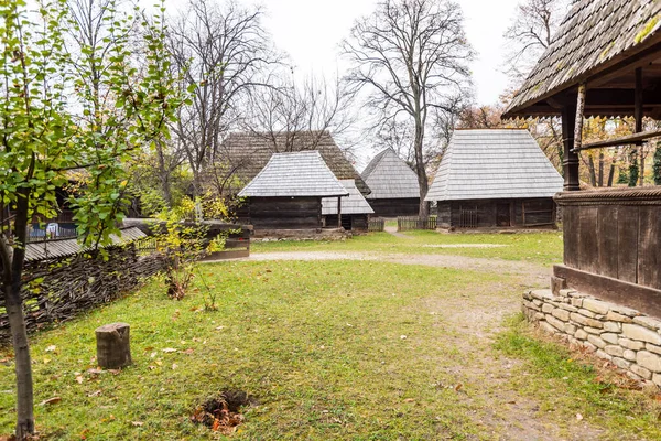 Fazendas Camponesas Autênticas Casas Toda Romênia Dimitrie Gusti National Village — Fotografia de Stock