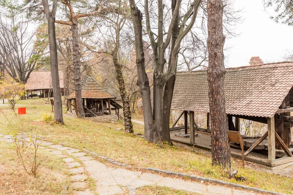 Auténticas Granjas Campesinas Casas Toda Rumania Dimitrie Gusti National Village — Foto de Stock