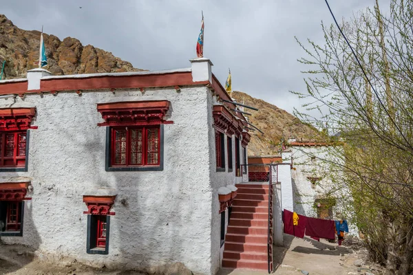 Edifícios Madeira Tradicionais Tibetanos Mosteiro Hemis Vale Himalaia Leh Ladakh — Fotografia de Stock