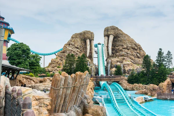 Water slide track of Walrus mountain at Zhuhai Chimelong Ocean Kingdom, Zhuhai, China