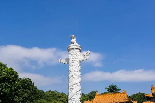 ornamental column  erected in front of palace of New Yuanming Palace of Zhuhai City of  Guangdong, a rebuilt of famous imperial park