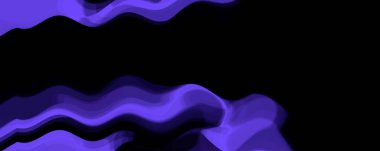 Abstract digital artwork with neon violet wavy stripes on black background. Modern minimal pattern, dynamic lines, strong contrast, suitable for tech, nightlife or music visuals. 