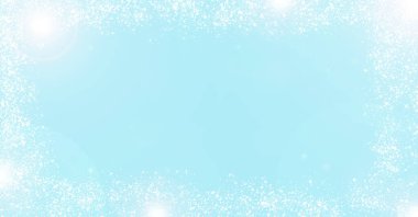 Açık mavi soyut bokeh arka planda hafif bir eğilim ve kar gibi parıltı, Noel için doku, kutlama ve modern minimalist projeler.