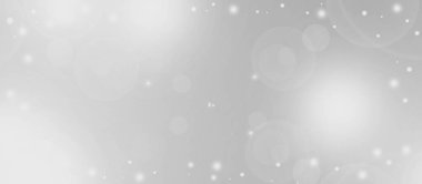 Genel mevsimsel kavramlar, kartlar veya pankartlar için yumuşak gradyan, şenlikli kış resimli soyut beyaz bokeh ve kar arka planı. Boşluğu kopyala 