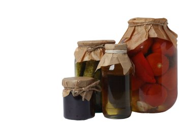 İnsani yardım. Bağış için çeşitli gıda öğeleri beyaz arka planda izole edildi