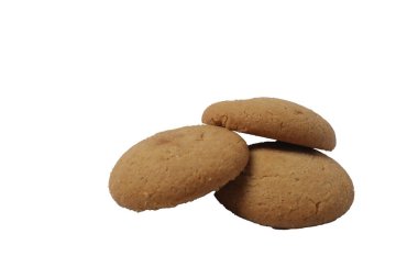 Beyaz arka planda taze pişmiş limonlu kurabiye.