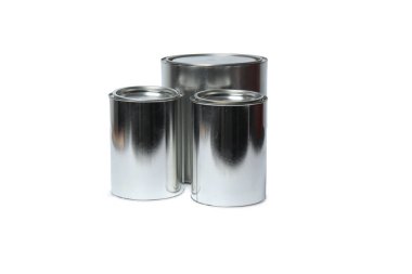 teneke üzerinde beyaz izole