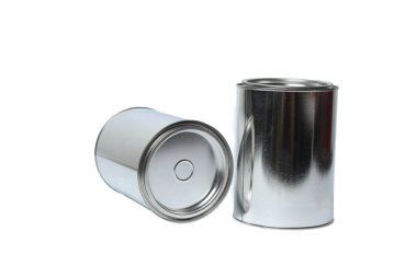 teneke üzerinde beyaz izole