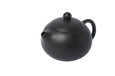 Bireysel fincanlarla siyah çaydanlık, ayrı ayrı, PNG